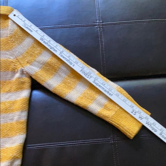Ann Taylor Loft Mustard & Cream Striped Cardigan - Picture 12 of 14